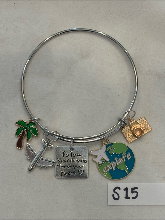 Hand Crafted Jewelry - S15 Adventure Dream World Travel Charm Bangle Bracelet